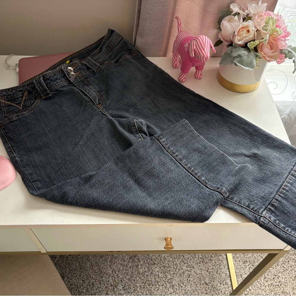 Venezia Dark Gray Capri Jeans